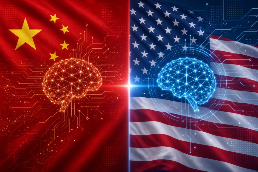 Bifurcação da IA entre EUA e China: Riscos para cadeias de suprimento